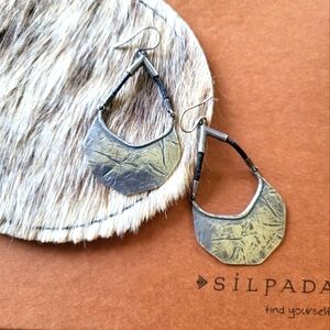 Silpada Hammered Sterling Silver/Black Leather